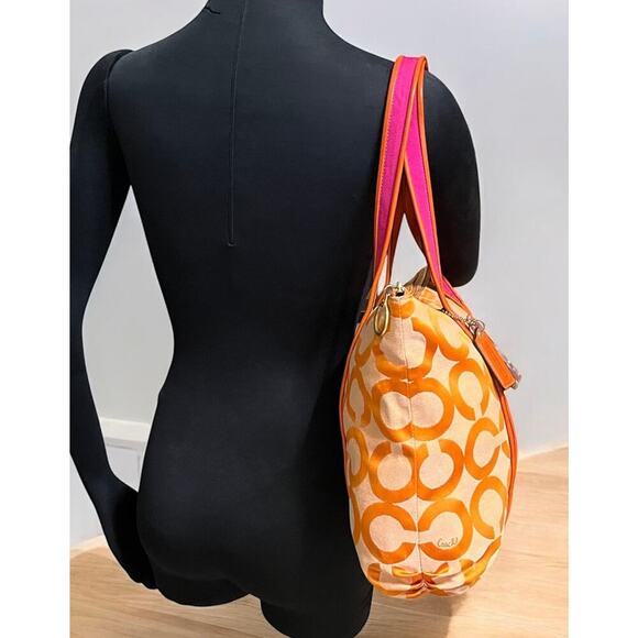 Y2K Coach 13826 Poppy OP Art Signature Tote & Large Wristlet - Picture 12 of 15